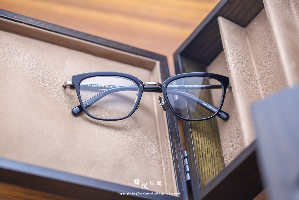 睛悦眼鏡,金子眼鏡,kaneko,手工眼鏡,日本手工眼鏡,KJ22,BK